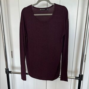 Athleta Red Long Sleeve Crew Neck Sweater